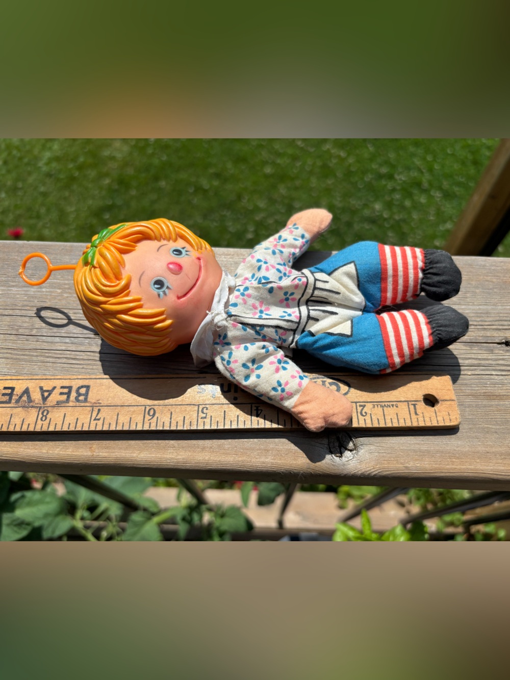 Vintage 1960s/70s Fun World "Flop Tot" Floppy Moppet Raggedy Ann Doll – 7.5"